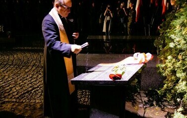 85. rocznica agresji ZSRS na Polskę (na zdjęciu znajduje się ksiądz)