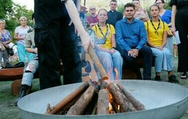 Otwarcie Ogrodu Zucha (na zdjęciu widoczne jest ognisko)