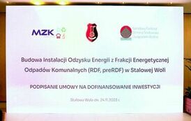 Największa inwestycja MZK z dofinansowaniem (na zdjęciu znajduje się widok prezentacji multimedialnej)