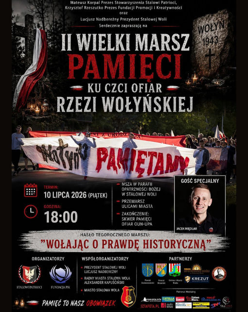 II Wielki Marsz Pamięci ku Czci Ofiar Rzezi Wołyńskiej przejdzie ulicami Stalowej Woli