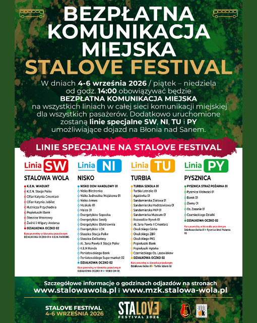 Bezpłatna komunikacja na STALOVE FESTIVAL!