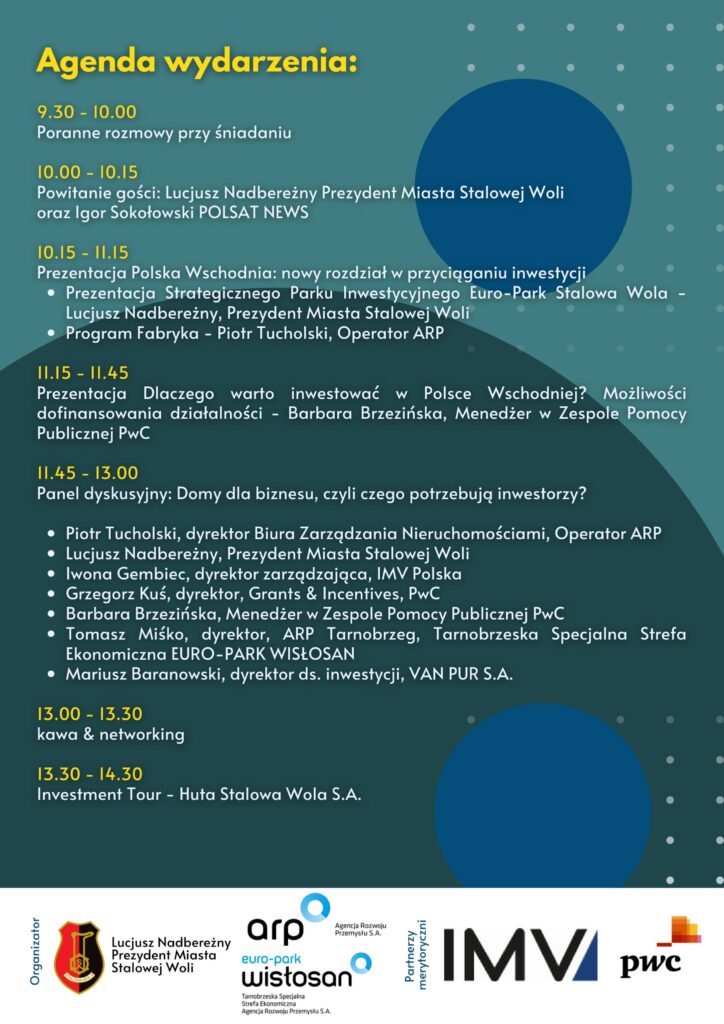 Inspirujące Transformacje Miejskie Polska Wschodnia. Nowy rozdział w&nbsp;przyciąganiu inwestycji agenda wydarenia