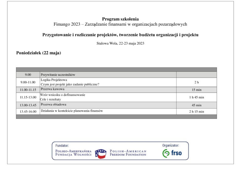 Program szkolenia 1