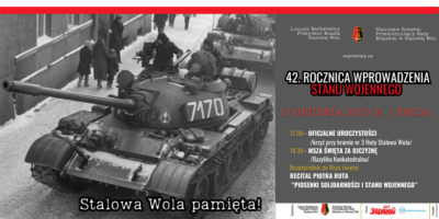 grafika promująca obchody 42. rocznicy wprowadzenia Stanu Wojennego
