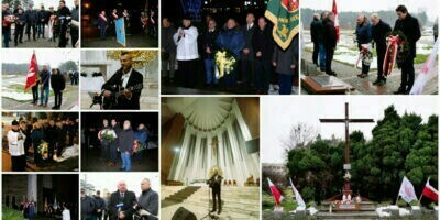 Kolaż zdjęć z obchodó 42. rocznicy wprowadzenuia Stanu Wojennego